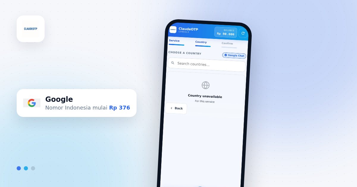 Verifikasi Akun Google & Gmail dengan Nomor Virtual